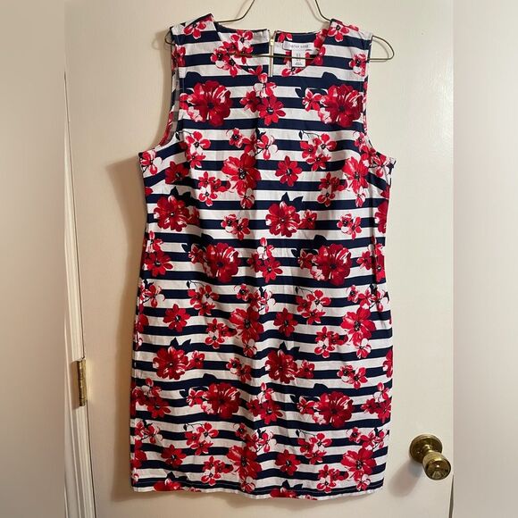Tabitha Webb Floral Striped Sleeveless Sheath Dress sz 10 - Picture 1 of 8